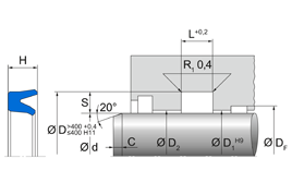 TM20 TM20 | 95 AU V142 | 350 X 370 X 14,6 MM | Merkel Rod-U-Cup series TM20 Freudenberg Sealing Technologies