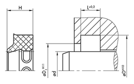 AE42 AE42 | 90 TPU PU905501 Blue | 20 X 28,6 X 5,3 MM | DICHTOMATIK Wiper AE42 Freudenberg Sealing Technologies