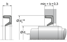 WAO WAO - rubber-encased outer surface without spring | 70 NBR NB703412 Black | 12,7 X 17,46X 2,4 / MM | DICHTOMATIK Rotary Shaft Seal without spring Freudenberg Sealing Technologies