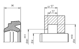 AD51 AD51 | 90 NBR NB905501 Black | 65 X 73 X 6 MM | DICHTOMATIK Double Wiper AD51 Freudenberg Sealing Technologies