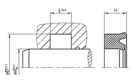 SNI24 SNI24 | 90 NBR NB905501 Black | 50 X 60 X 8 MM | DICHTOMATIK Rod Seal SNI24 Freudenberg Sealing Technologies