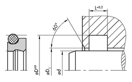 AD61 DICHTOMATIK Double Wiper AD61 | PTFE PT009807 / 70 NBR | 2-PARTS | 300 X 316 X 9,5 MM Freudenberg Sealing Technologies