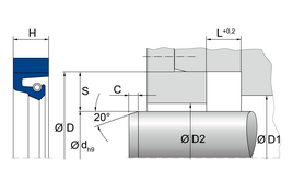 RADI-1635 RADI-1635 | 75 HNBR U467 | 1300 X 1364 X 25,6 MM | Merkel Radiamatic-Sealing style R35 with spring Freudenberg Sealing Technologies