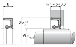 WAS WAS - rubber-encased outer surface protective lip | 70 NBR NB703303 Black | 40 X 52 X 5 / MM | DICHTOMATIK Rotary Shaft Seal with spring Freudenberg Sealing Technologies