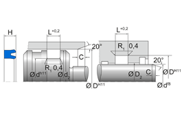 AU N100 AU N100 52 - 102 | 94 AU 925 | 52 X 62 X 12 MM | U-ring seal series A Freudenberg Sealing Technologies