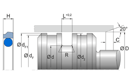 OMEGAT OMK-E Merkel Omegat-Seal set EW series OMK-E | PTFE B602 / FKM | 2-PARTS | 85 X 69,9 X 5,9 MM Freudenberg Sealing Technologies