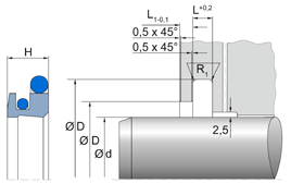 PT2 Merkel Double wiper set series PT2 | PTFE B602 / NBR | 3-PARTS | 250 X 274,2 X 13,5 MM Freudenberg Sealing Technologies