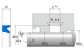 T20 T20 | 95 AU V142 | 230 X 250 X 14,6 MM | Merkel Rod-U-Cup series T20 Freudenberg Sealing Technologies