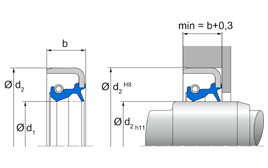 B1SL B1FUD3SL2 | 72 NBR 902 | 60 X 75 X 8 / 0 MM | Simmerring® B1SL BS with spring Freudenberg Sealing Technologies