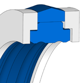 T44 T44 | 93 AU V167 | 125 X 100 X 23,5 MM | Merkel Compact Seal series T44 Freudenberg Sealing Technologies