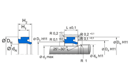 AU DIP AU DIP 12 - 3 | 85 AU 20991 | 12 X 20 X 6,2 MM | Buffer seal set style AU DIP Freudenberg Sealing Technologies