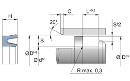 NRVA NRVA NR FV | PTFE K270 14310 | 45 X 38,8 X 4,3 MM | U-ring seal set series NRVA Freudenberg Sealing Technologies