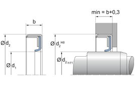 B2PT B2PT | PTFE F56101 | 25 X 42 X 7 / 0 MM | Simmerring® B2PT without spring Freudenberg Sealing Technologies