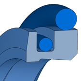 PT2 Merkel Double wiper set series PT2 | PTFE B602 / FKM | 3-PARTS | 140 X 162,2 X 13,5 MM Freudenberg Sealing Technologies