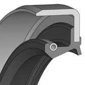 WBS WBS - metal outer surface protective lip | 70 NBR NB703412 Black | 25 X 52 X 7 / MM | DICHTOMATIK Rotary Shaft Seal with spring Freudenberg Sealing Technologies