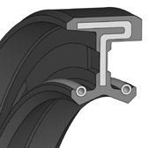 WAD WAD - rubber-encased outer surface second lip | 70 NBR NB703412 Black | 80 X 100 X 12 / MM | DICHTOMATIK Rotary Shaft Seal with spring Freudenberg Sealing Technologies