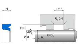 LF300 LF300 N 39962 | 92 AU 21100 | 19 X 27 X 5,7 MM | U-ring series LF300 Freudenberg Sealing Technologies