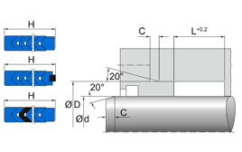 ES ES | BI-NBR B4B210 | 580 X 620 X 80 MM | Merkel Chevron seal set series ES Freudenberg Sealing Technologies