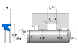 T23 T23 | 95 AU V142 | 110 X 125 X 14,6 MM | Merkel Rod-U-Cup set series T23 Freudenberg Sealing Technologies
