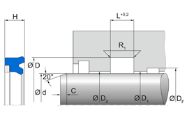 NRS -0503 NRS -503 | 95 AU V142 | 200 X 230 X 28 MM | Merkel Rod-U-Cup set Freudenberg Sealing Technologies