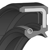 WAS WAS - rubber-encased outer surface protective lip | 70 NBR NB703412 Black | 145 X 160 X 10 / MM | DICHTOMATIK Rotary Shaft Seal with spring Freudenberg Sealing Technologies
