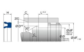 TMP21 TMP21 | 93 AU V167 | 450 X 420 X 23,7 MM | Merkel Piston-U-Cup series TMP21 Freudenberg Sealing Technologies