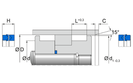 EK EK | BI-NBR B4B246 | 160 X 130 X 28 MM | Merkel Chevron seal set series EK Freudenberg Sealing Technologies