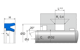 NRS -0214 NRS -214 | 80 NBR B246 | 380 X 420 X 30 MM | Merkel Rod-U-Cup set 214 Freudenberg Sealing Technologies