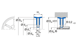 TDUOP AIR TDUOP AIR 63 - 17 | 72 NBR 708 | 63 X 14 X 22 MM | Piston complet series T DUO P AIR Freudenberg Sealing Technologies