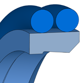 PT1 Merkel Double wiper set series PT1 | PTFE GM201 / NBR | 3-PARTS | 56 X 64,8 X 6 MM Freudenberg Sealing Technologies