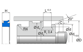 T18 T18 | 95 AU V142 | 45 X 30 X 9,3 MM | Merkel U-Cup set series T18 Freudenberg Sealing Technologies