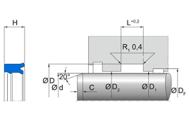 T24 T24 | 95 AU V142 | 155 X 163 X 11,4 MM | Merkel Rod-U-Cup series T24 Freudenberg Sealing Technologies
