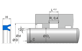 NI300 NI300 XN 9178 | 94 AU 925 | 125 X 155 X 18 MM | U-ring seal series N Freudenberg Sealing Technologies