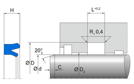 NI150 NI150 N 1045 | 80 NBR 878 | 20 X 28 X 5,5 MM | U-ring seal series N Freudenberg Sealing Technologies