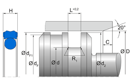 OMEGAT OMK-PU Merkel Omegat-Seal set DW series OMK-PU | 95 AU V142 / NBR | 2-PARTS | 40 X 29 X 4 MM Freudenberg Sealing Technologies